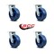 Service Caster 6 Inch Solid Polyurethane Wheel Swivel Caster Set with Roller Bearings SCC SCC-30CS620-SPUR-4 - alternate 2